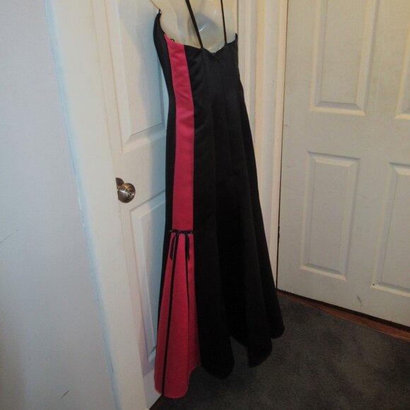 Gunne Sax Trumpet Dress Mermaid Gown Rose Red Black 5/6 Jessica McClintock Bows - Picture 7 of 16